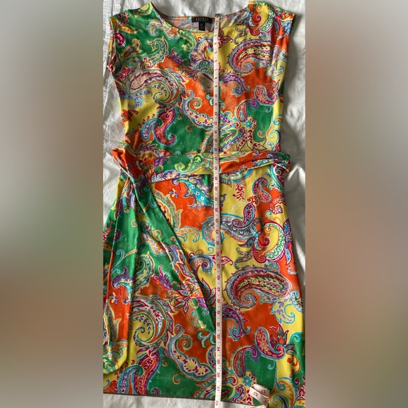 Ralph Lauren multi-print a line dress with belt. Size S. - Picture 5 of 8